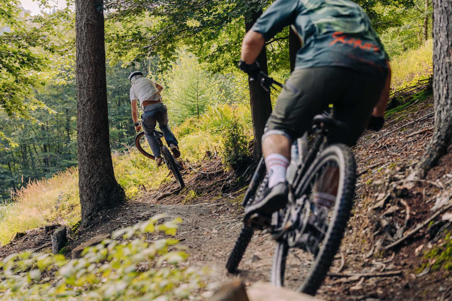 Mountainbiker auf dem Eisenwald Trail in Iserlohn im Märkischen Sauerland