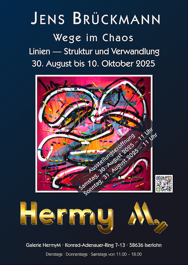 Plakat Ausstellung Jens Brückmann »Wege im Chaos · Linien — Struktur und Verwandlung«