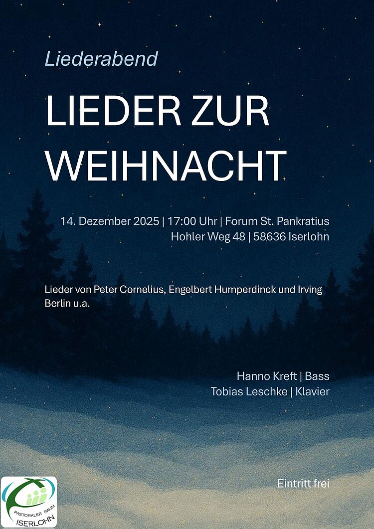 Plakat Lieder zur Weihnacht