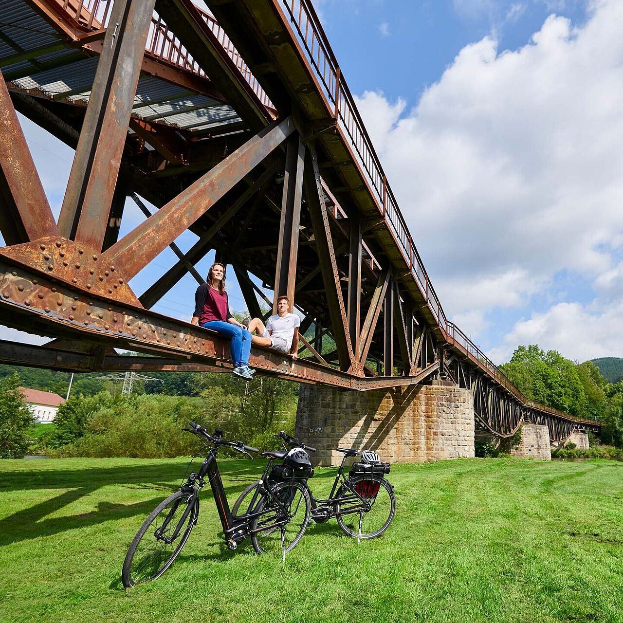 Erholungspause an der Fischbauchbrücke in Plettenberg