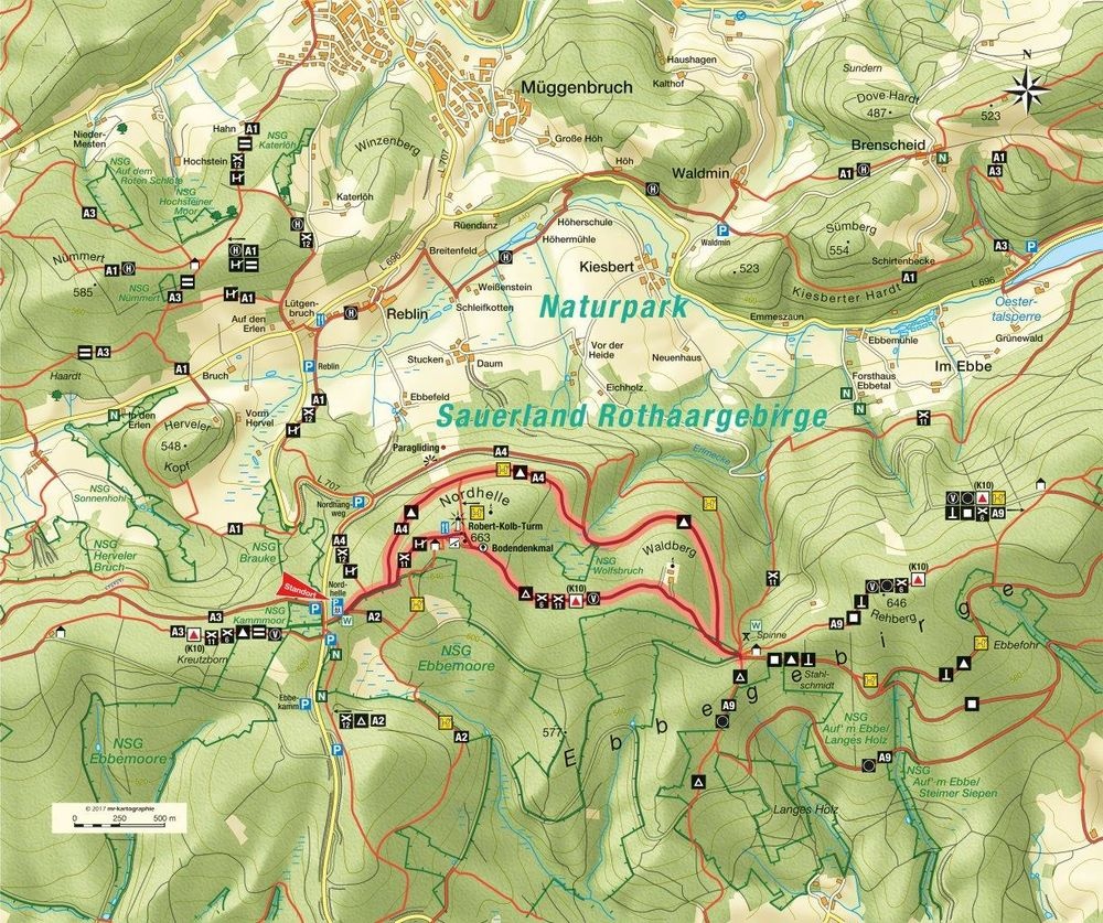 Wanderkarte mit Tourentip "Rund um den Wallbe