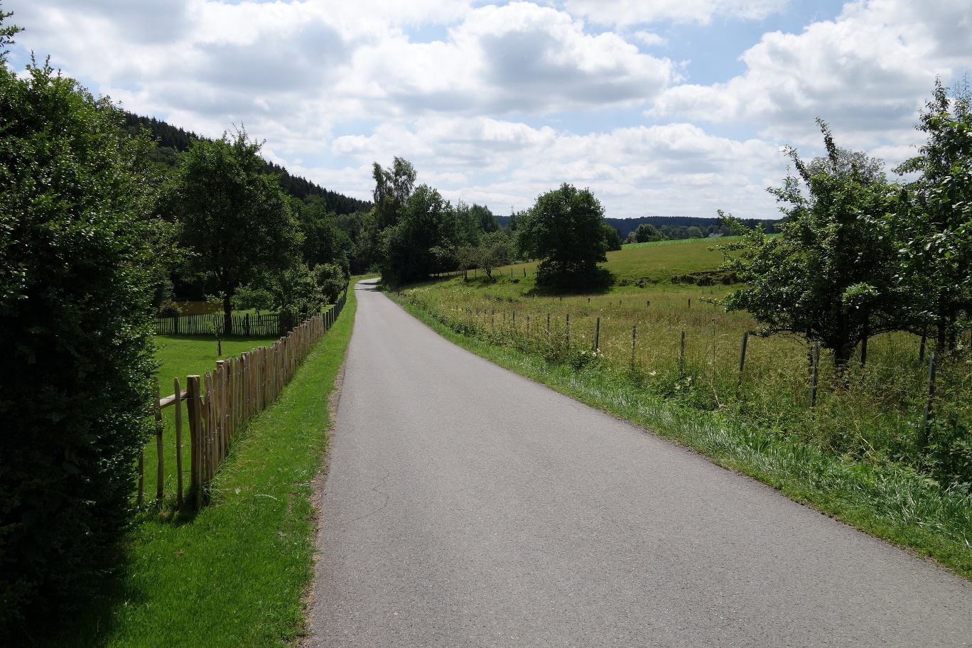 Überwiegend asphaltierter Wegeverlauf