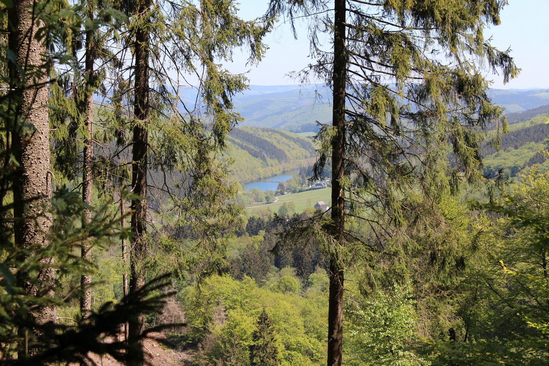 Blick auf die Oestertalsperre vom Sauerland-Höhenflug Blick auf die Oestertalsperre vom Sauerland-Höhenflug