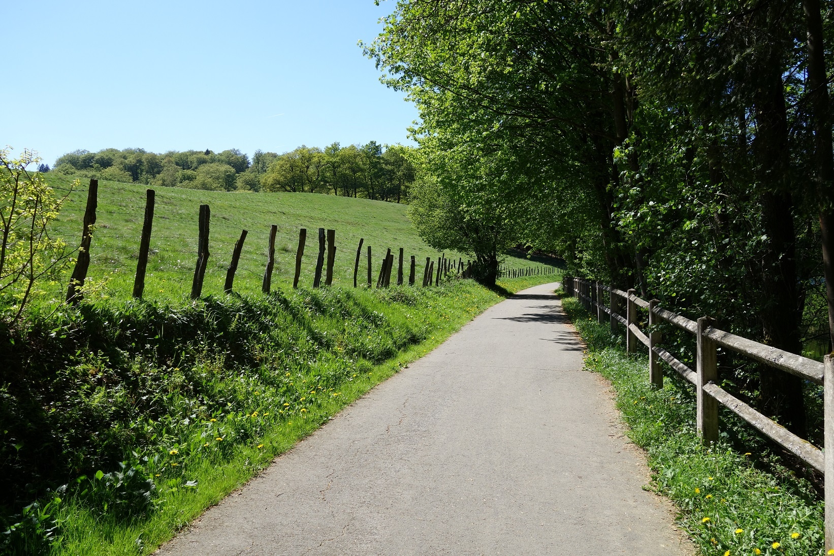 Abwechslungsreiche Landschaft entlang des Weges Abwechslungsreiche Landschaft entlang des Weges