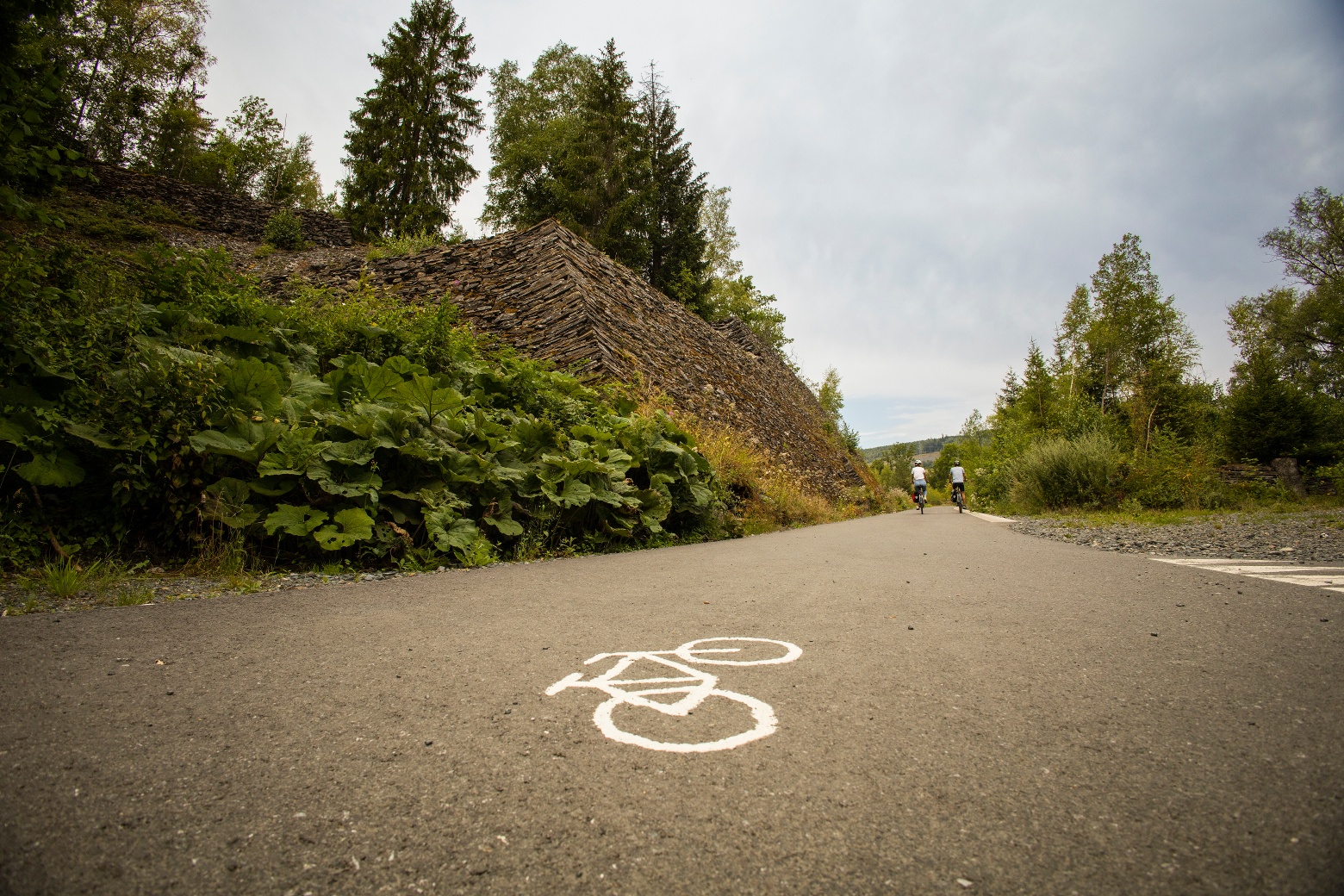 Fahrrad-Icon auf Radweg