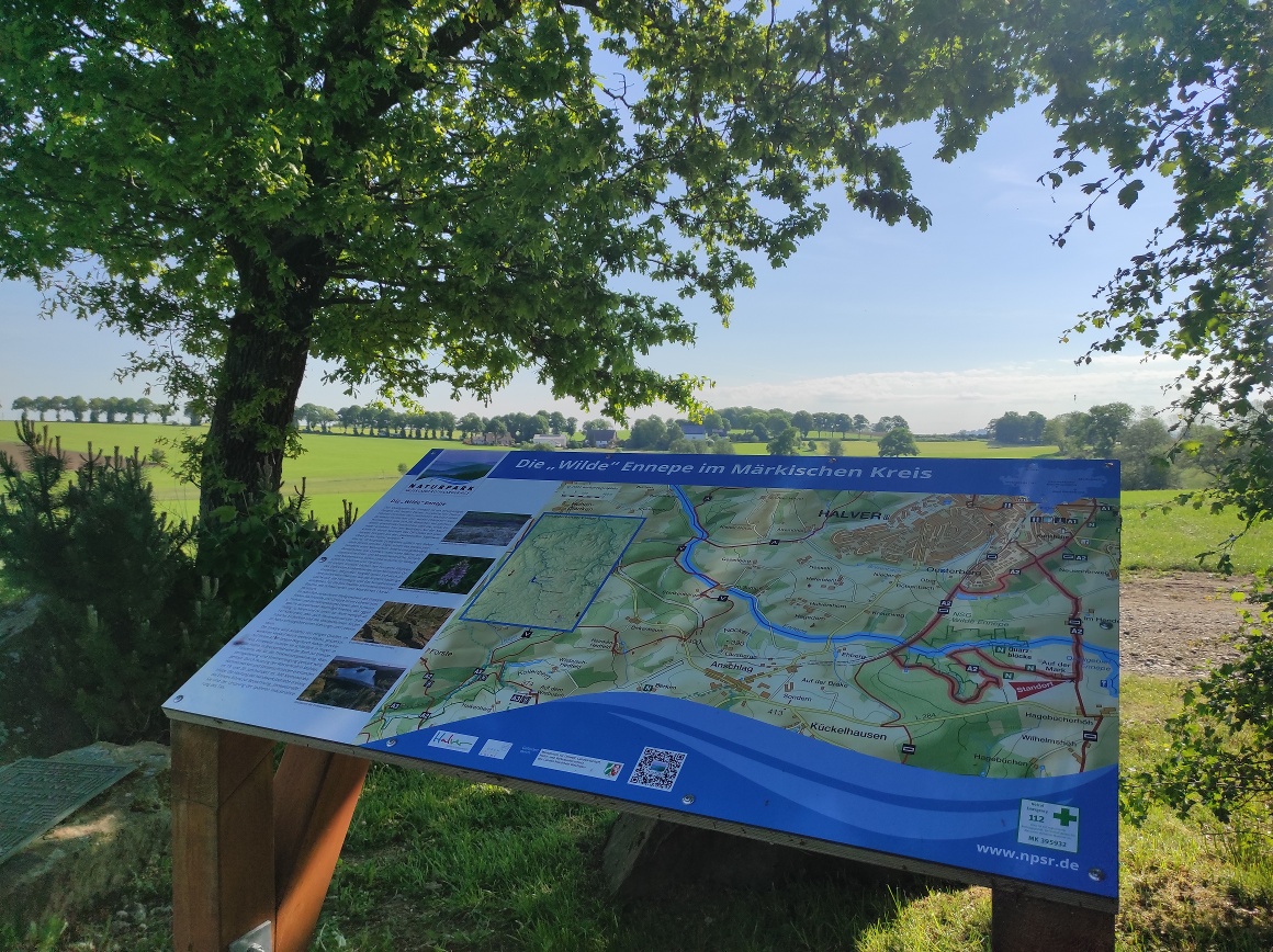 Rastplatz mit Infotafel beim Quellgebiet der Ennepe Rastplatz mit Infotafel beim Quellgebiet der Ennepe